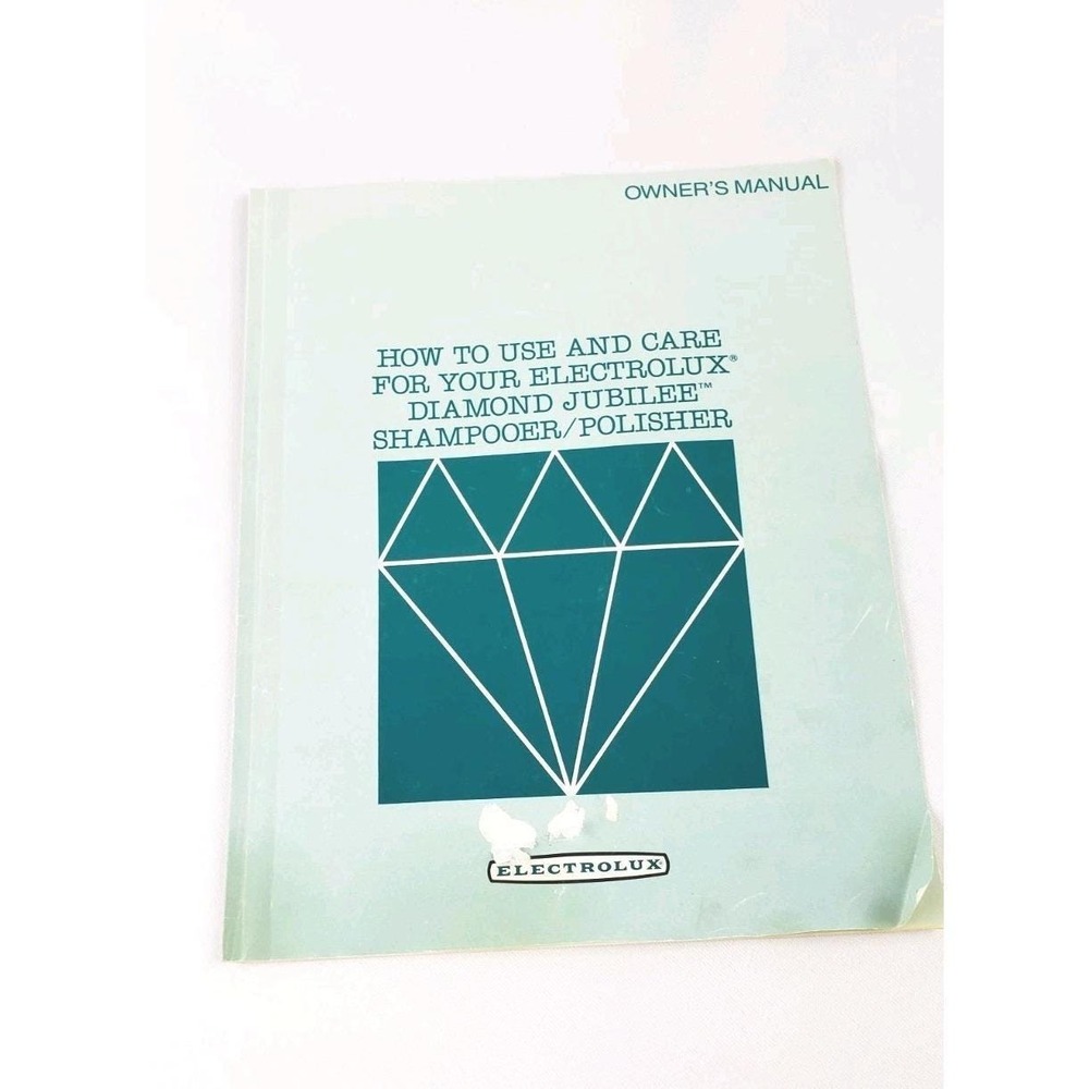 Vintage Electrolux Diamond Jubilee‎ DJ Shampooer Manual Booklet Instructions